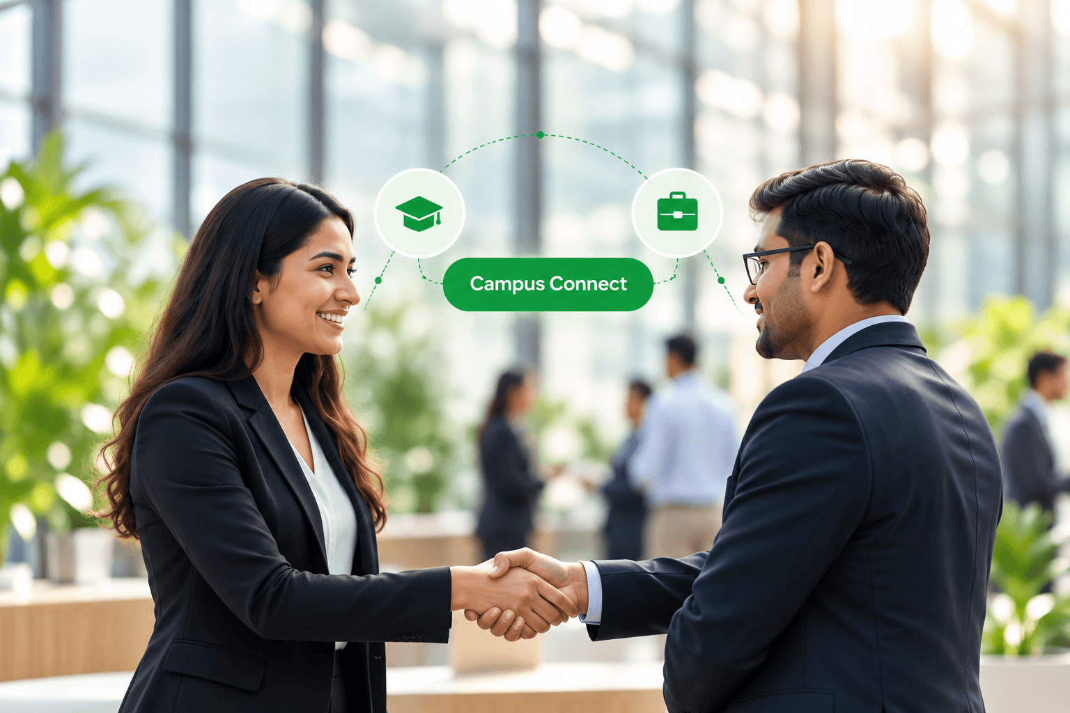 College and industry professionals connecting through Campus Connect